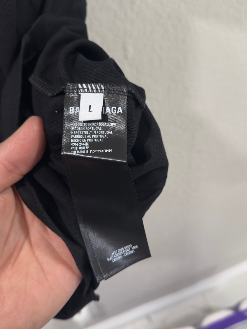 Balenciaga Black Short-Sleeve Tee with White Lettering large oversized like XL - Picture 4 of 4